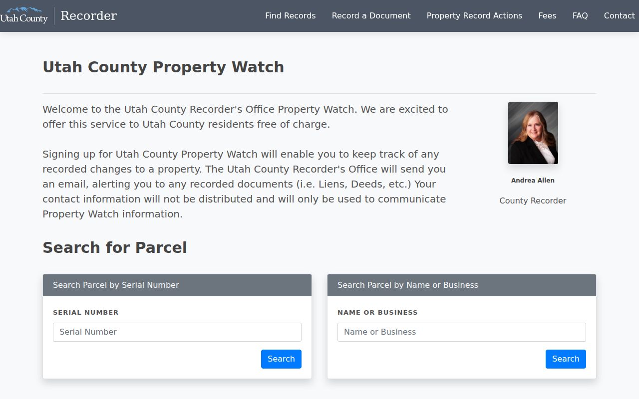 Saratoga Springs neighbors lookup view of the Utah County property alert service