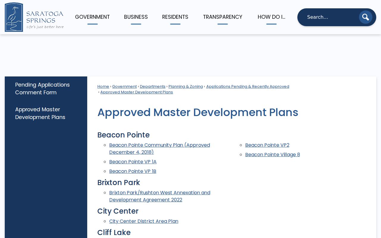 Saratoga Springs previous residents view of approved development plans